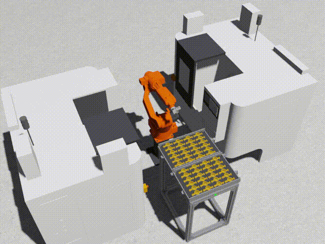 6-осевой робот + поворотный стол + от 2 станков
